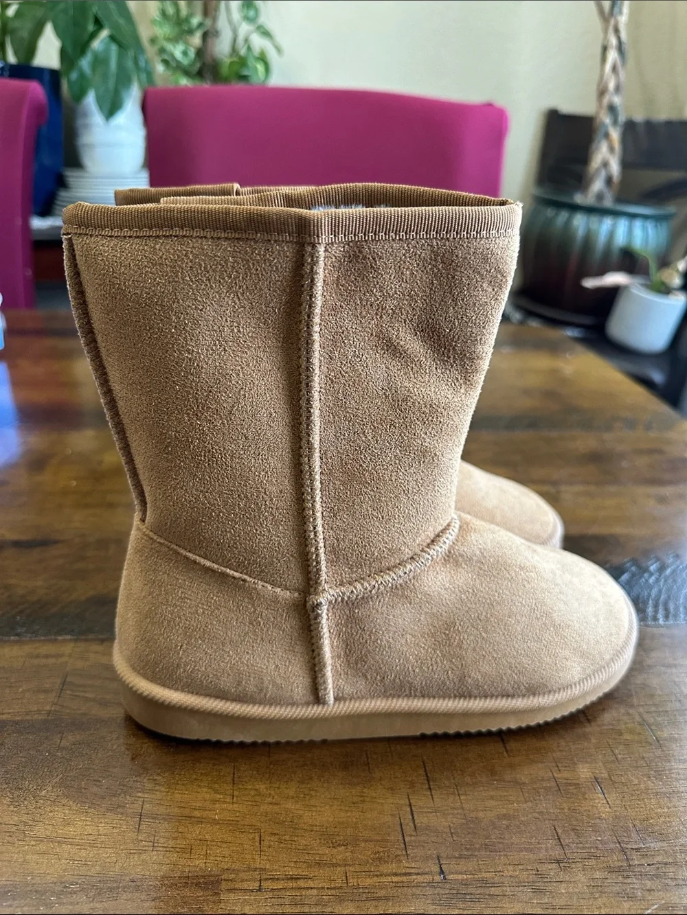 fabkids Chestnut Tan Plush-Lined Kids Boots